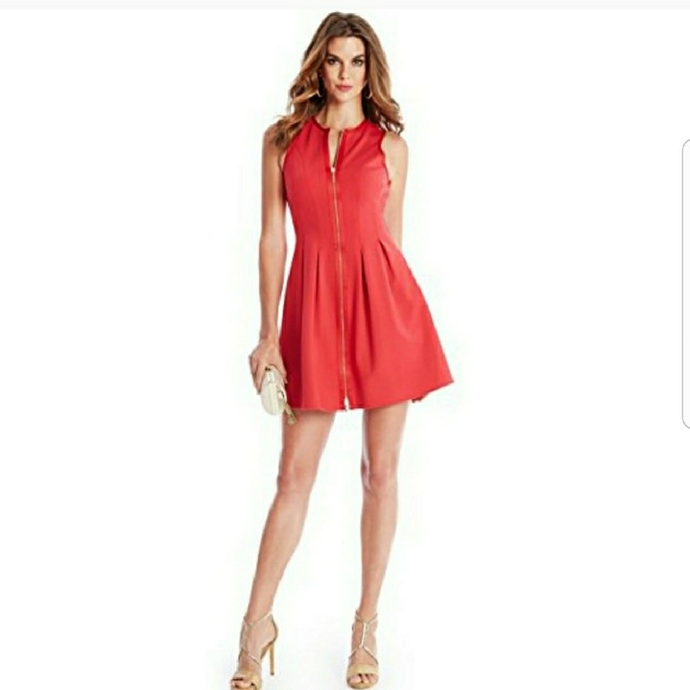 Marciano Red Zipper Dress